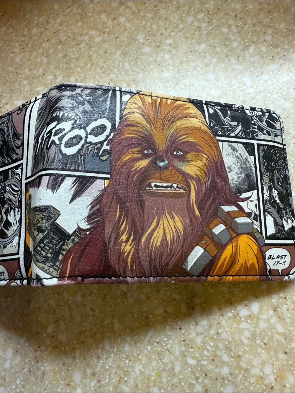 Star Wars Chewbacca Comic Bi-Fold Wallet - Brown & Gold Buckle Down Brand